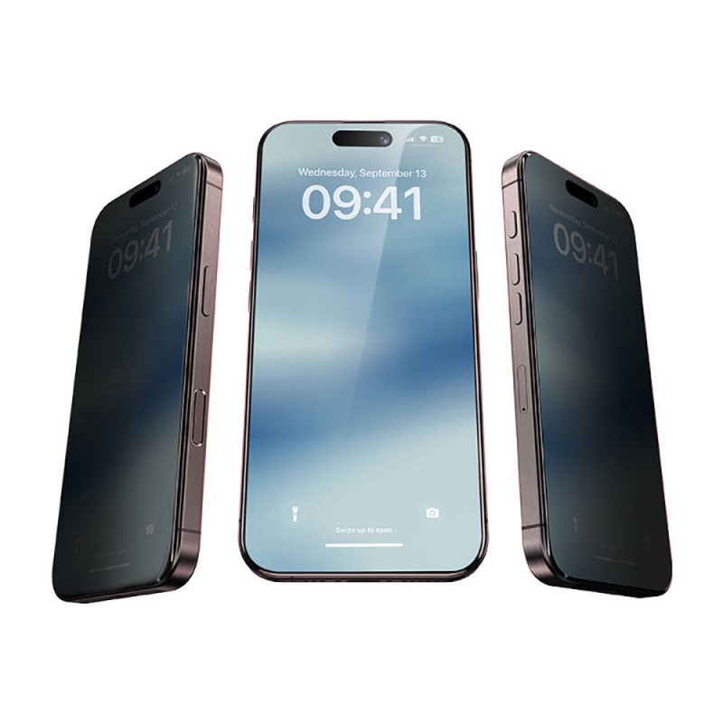 Bal-z Apple iPhone 15 Plus Hidrofobik Ve Oleofobik Özellikli Benks Privacy Air Shield 0.4mm Ekran Koruyucu 10'lu Paket