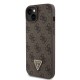 Apple iPhone 15 Plus Kılıf Guess Orjinal Lisanslı PU Deri Taşlı Üçgen Logo 4G Desenli Strass Kapak Apple iPhone 15 Plus Kılıf Guess Orjinal Lisanslı PU Deri Taşlı Üçgen Logo 4G Desenli Strass Kapak