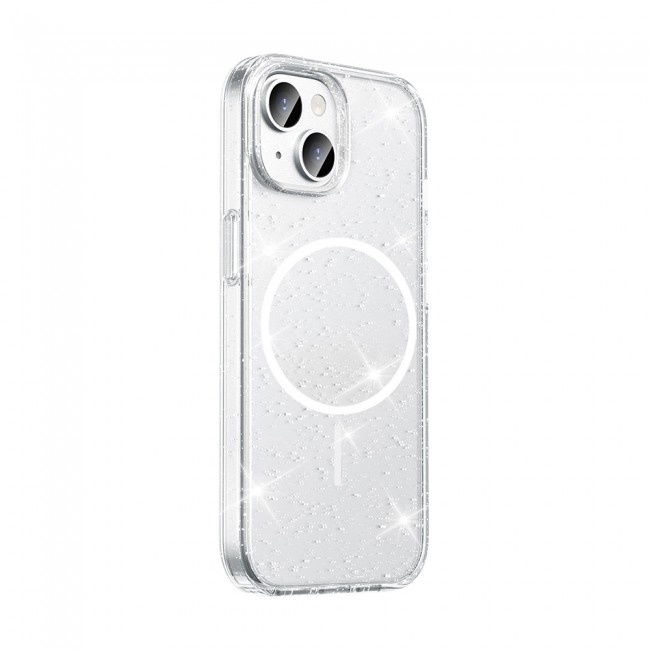 Apple iPhone 15 Plus Kılıf M-safe Şarj Özellikli Parlayan Simli Saydam Renkli Zore Maris Kapak Apple iPhone 15 Plus Kılıf M-safe Şarj Özellikli Parlayan Simli Saydam Renkli Zore Maris Kapak