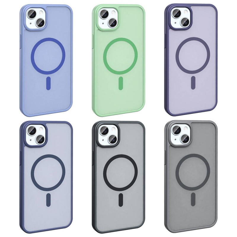 Bal-z Apple iPhone 15 Plus Kılıf M-safe Şarj Özellikli Mat Arka Yüzey  Sio Kapak