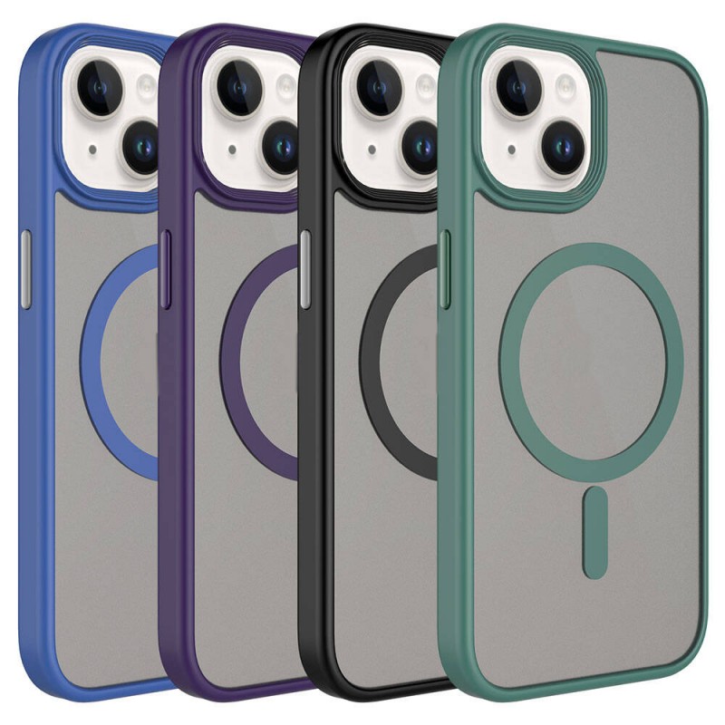 Bal-z Apple iPhone 15 Plus Kılıf Mat Arka Yüzey Wireless Şarj Özellikli  Flet M-safe Kapak