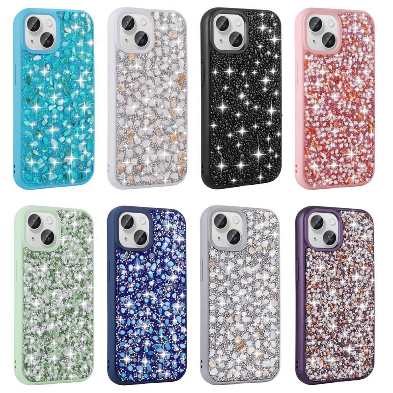 Bal-z Apple iPhone 15 Plus Kılıf Parlak Taşlı Tasarım  Linea Kapak