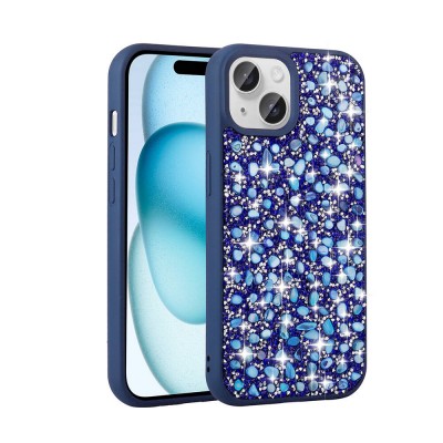 Bal-z Apple iPhone 15 Plus Kılıf Parlak Taşlı Tasarım  Linea Kapak