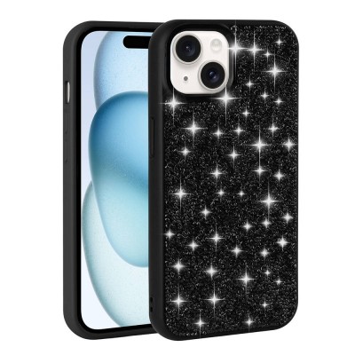 Bal-z Apple iPhone 15 Plus Kılıf Parlak Taşlı Tasarım  Pırlanta Kapak