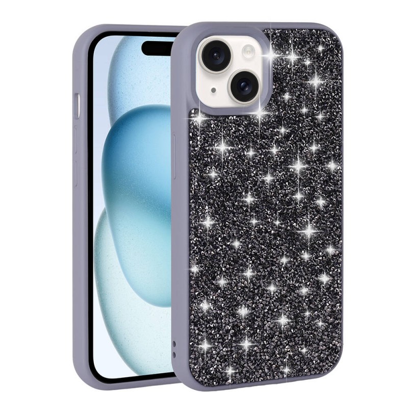 Bal-z Apple iPhone 15 Plus Kılıf Parlak Taşlı Tasarım  Pırlanta Kapak