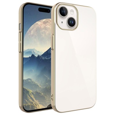 Bal-z Apple iPhone 15 Plus Kılıf Sert PC Renkli Çerçeveli  Riksos Kapak