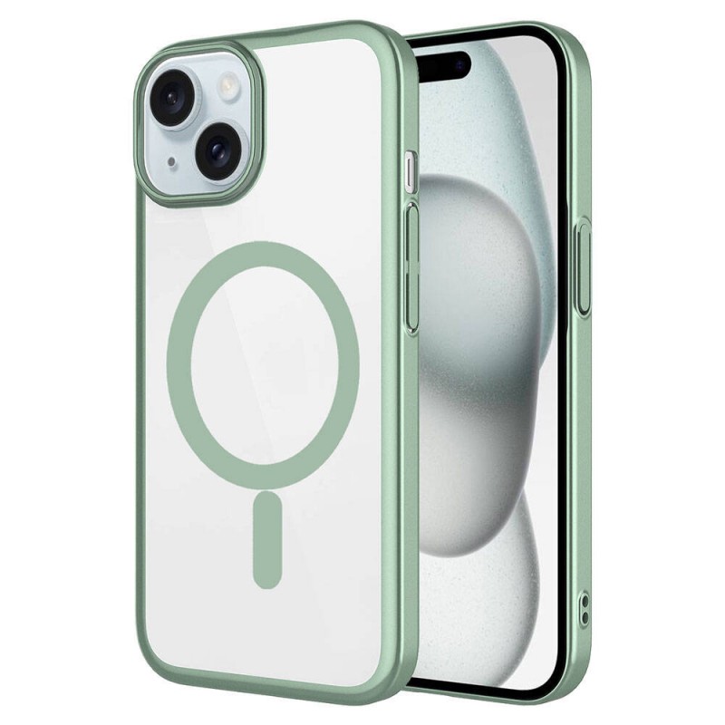 Bal-z Apple iPhone 15 Plus Kılıf Wireless Şarj Özellikli Sert PC  Mat Riksos M-safe Kapak