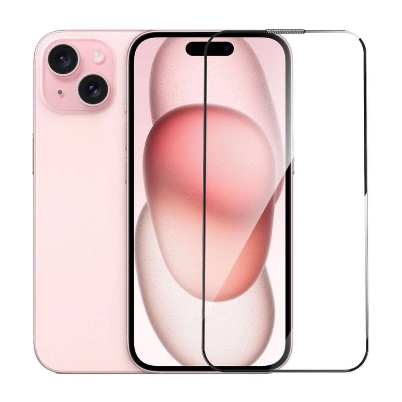 Bal-z Apple iPhone 15 Plus Wiwu GT-008 Polimer Oleofobik Kaplama Şeffaf Pürüzsüz Temperli Cam Ekran Koruyucu 10'lu Paket