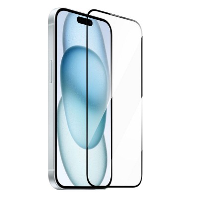 Bal-z Apple iPhone 15 Plus Wiwu GT-009 Polimer Oleofobik Kaplama Şeffaf Pürüzsüz Temperli Cam Ekran Koruyucu