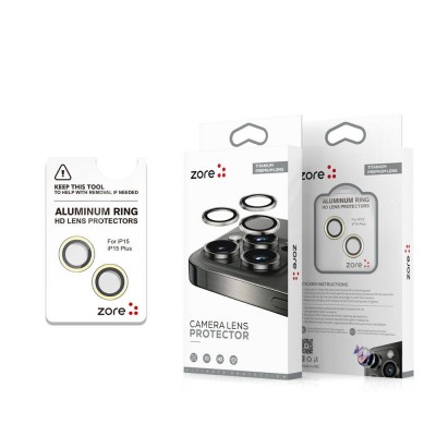 Bal-z Apple iPhone 15 Plus  Safir CL-15 Parmak İzi Bırakmayan Anti-Reflective Kamera Lens Koruyucu