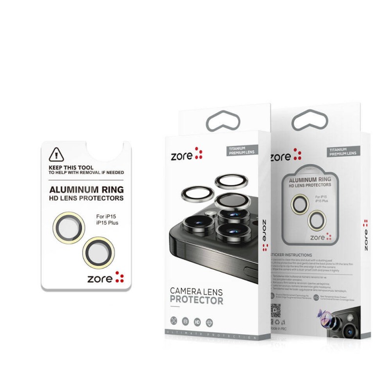 Bal-z Apple iPhone 15 Plus  Safir CL-15 Parmak İzi Bırakmayan Anti-Reflective Kamera Lens Koruyucu