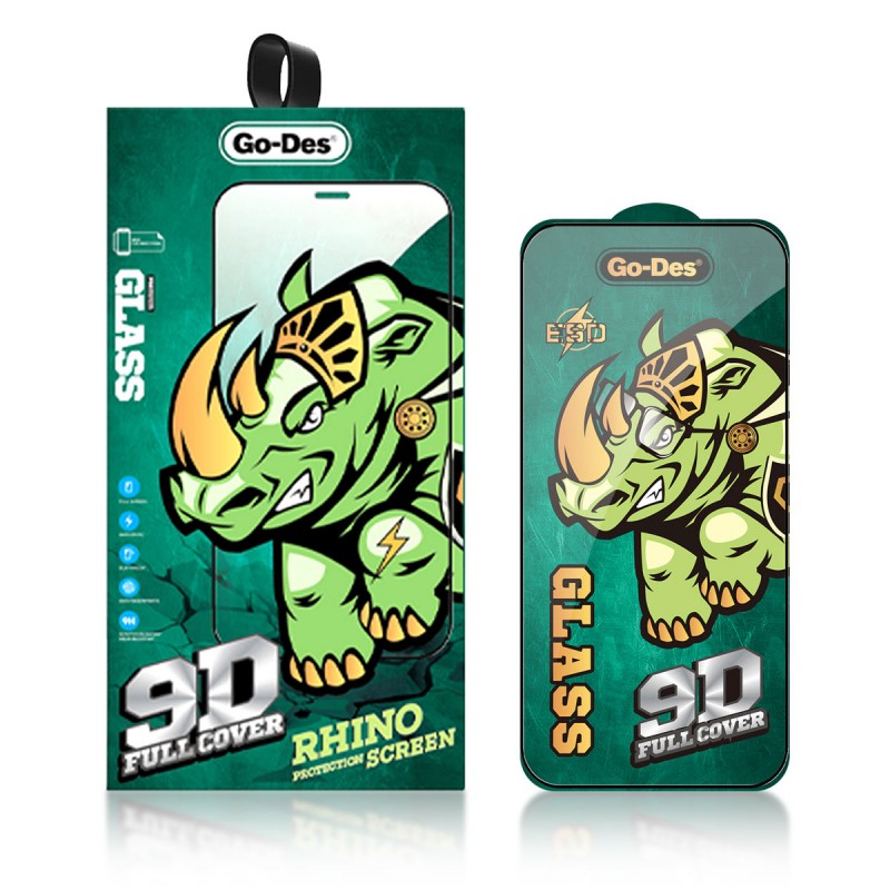 Bal-z Apple iPhone 15 Pro Go Des 9D Full Cover Temperli Cam Ekran Koruyucu