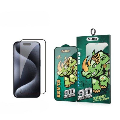 Bal-z Apple iPhone 15 Pro Go Des 9D Full Cover Temperli Cam Ekran Koruyucu