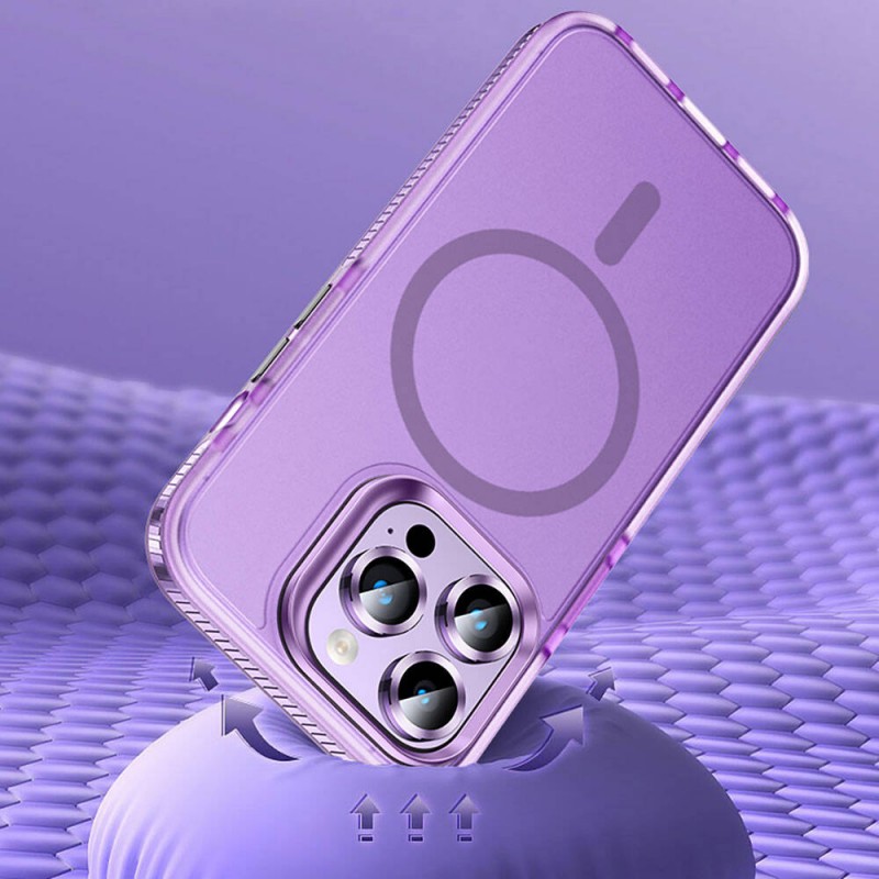 Bal-z Apple iPhone 15 Pro Kılıf Airbagli M-safe Wireless Şarj Özellikli Lens Koruyuculu  Klaptika Kapak