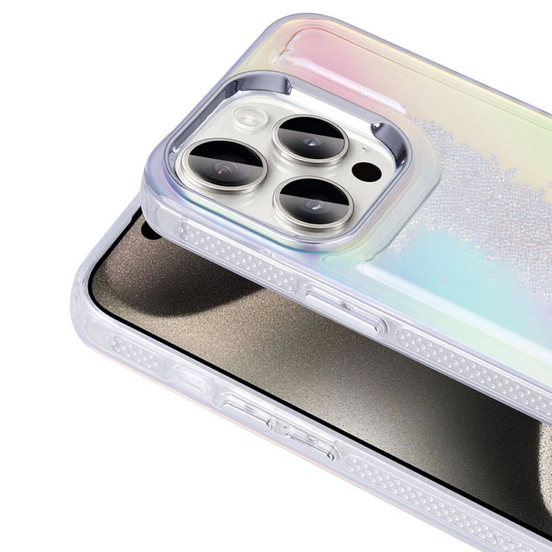 Bal-z Apple iPhone 15 Pro Kılıf Airbagli Renkli Arka Yüzey Boncuk Tasarımlı Zore Kumul Kapak