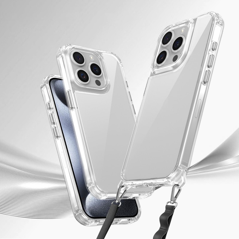 Bal-z Apple iPhone 15 Pro Kılıf Airbagli Takılabilir Askı Aparatlı Zore Snap Silikon Kapak