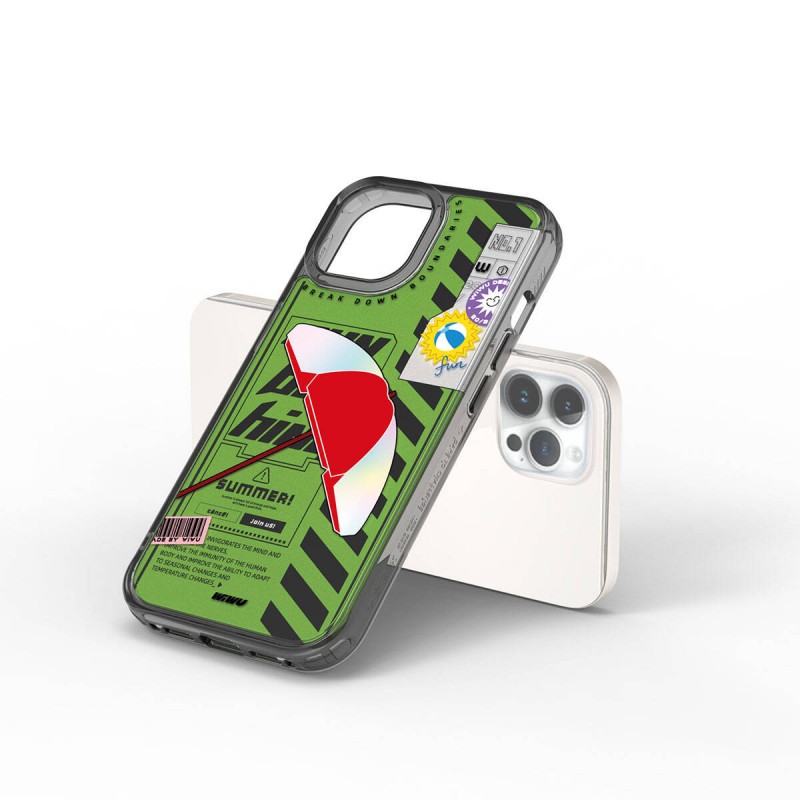 Bal-z Apple iPhone 15 Pro Kılıf Çift Katman Desenli Wiwu Summer Serisi Kapak