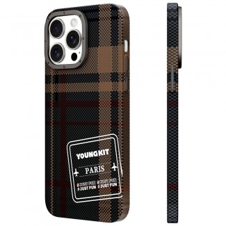 Apple iPhone 15 Pro Kılıf Ekose Desenli Youngkit Gezhi Serisi Kapak Apple iPhone 15 Pro Kılıf Ekose Desenli Youngkit Gezhi Serisi Kapak