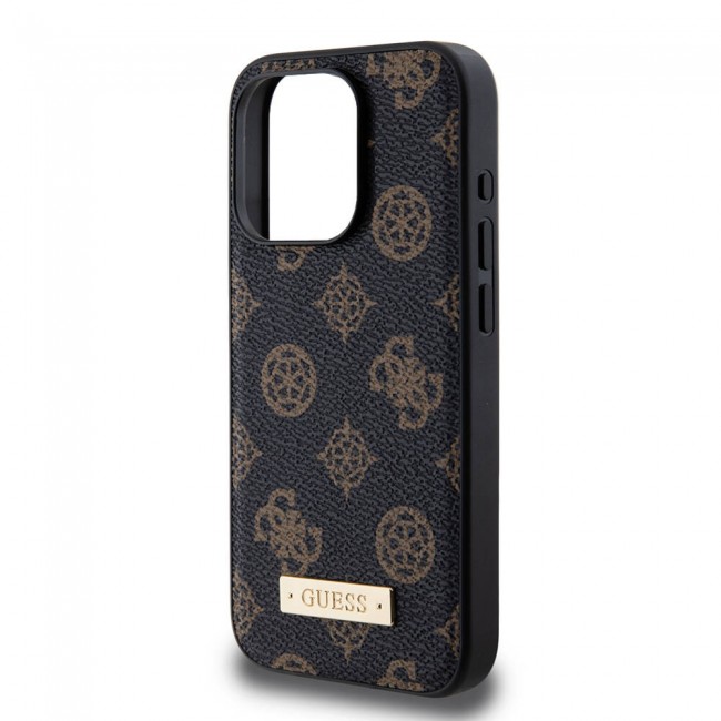 Apple iPhone 15 Pro Kılıf Guess Magsafe Şarj Özellikli PU Deri Desenli Metal Plaka Logolu Kapak Apple iPhone 15 Pro Kılıf Guess Magsafe Şarj Özellikli PU Deri Desenli Metal Plaka Logolu Kapak