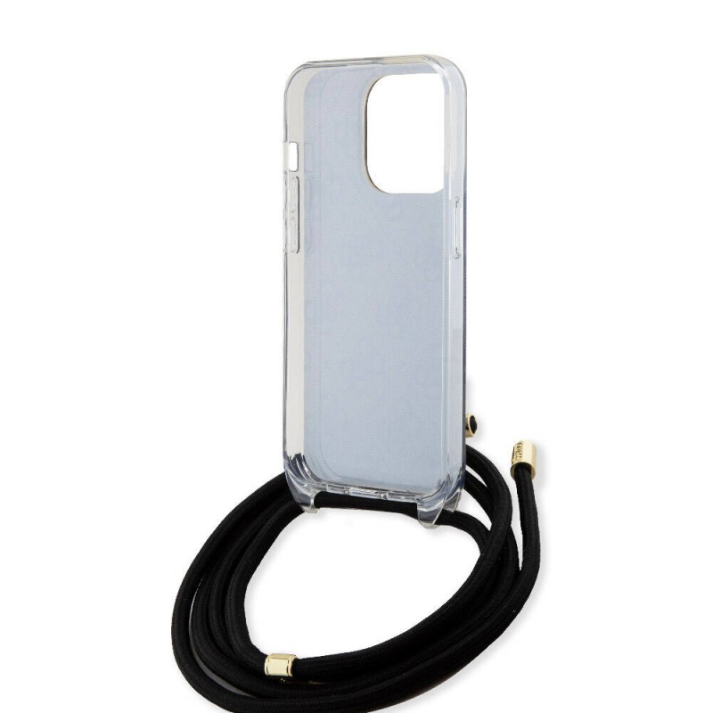 Bal-z Apple iPhone 15 Pro Kılıf Guess Orjinal Lisanslı Çapraz Kordon 4G Desenli Kapak