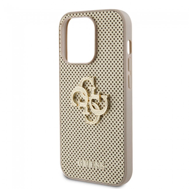 Apple iPhone 15 Pro Kılıf Guess Orjinal Lisanslı Delikli Yazı ve 4G Glitter Büyük Metal Logolu Kapak Apple iPhone 15 Pro Kılıf Guess Orjinal Lisanslı Delikli Yazı ve 4G Glitter Büyük Metal Logolu Kapak