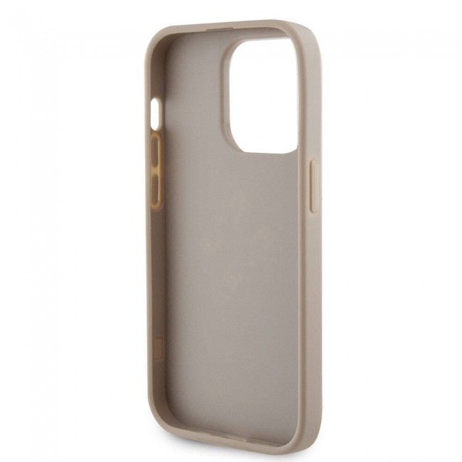 Apple iPhone 15 Pro Kılıf Guess Orjinal Lisanslı Delikli Yazı ve 4G Glitter Büyük Metal Logolu Kapak Apple iPhone 15 Pro Kılıf Guess Orjinal Lisanslı Delikli Yazı ve 4G Glitter Büyük Metal Logolu Kapak