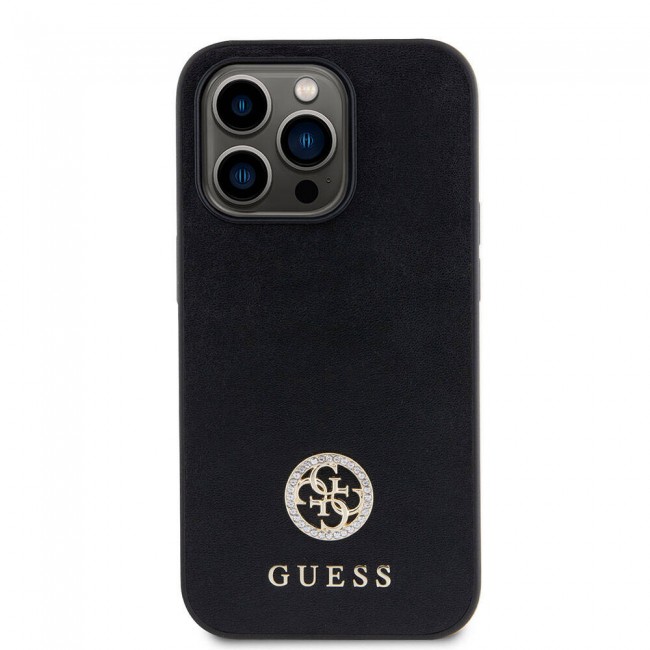 Apple iPhone 15 Pro Kılıf Guess Orjinal Lisanslı Deri 4G Metal Logo Strass Kapak Apple iPhone 15 Pro Kılıf Guess Orjinal Lisanslı Deri 4G Metal Logo Strass Kapak