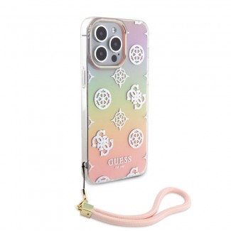 Apple iPhone 15 Pro Kılıf Guess Orjinal Lisanslı Desenli Yazı Logolu Askı İpli Holografik Glitter Peony Kapak Apple iPhone 15 Pro Kılıf Guess Orjinal Lisanslı Desenli Yazı Logolu Askı İpli Holografik Glitter Peony Kapak