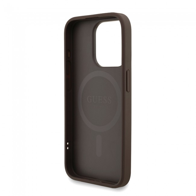 Apple iPhone 15 Pro Kılıf Guess Orjinal Lisanslı M-safe Şarj Özellikli PU Deri Bilek Askı İpli Yazı Logolu Kapak Apple iPhone 15 Pro Kılıf Guess Orjinal Lisanslı M-safe Şarj Özellikli PU Deri Bilek Askı İpli Yazı Logolu Kapak