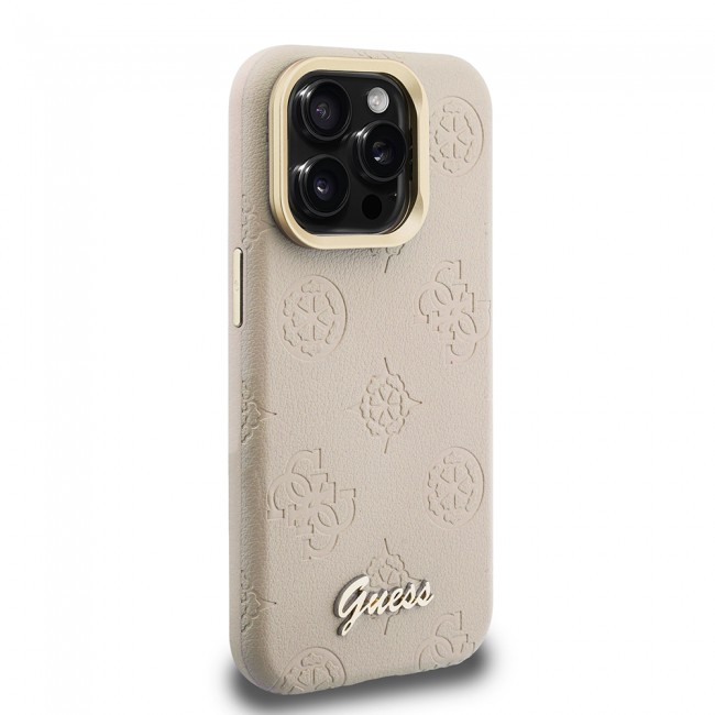 Apple iPhone 15 Pro Kılıf Guess Orjinal Lisanslı M-safe Şarj Özellikli Sıcak Baskılı Yazı Logolu Kamera Standlı PU Deri Peony Kapak Apple iPhone 15 Pro Kılıf Guess Orjinal Lisanslı M-safe Şarj Özellikli Sıcak Baskılı Yazı Logolu Kamera Standlı PU Deri Peony Kapak
