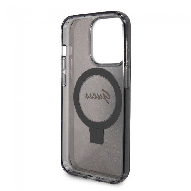 Apple iPhone 15 Pro Kılıf Guess Orjinal Lisanslı Magsafe Şarj Özellikli Simli Arka Yüzey Ring Standlı Kapak Apple iPhone 15 Pro Kılıf Guess Orjinal Lisanslı Magsafe Şarj Özellikli Simli Arka Yüzey Ring Standlı Kapak