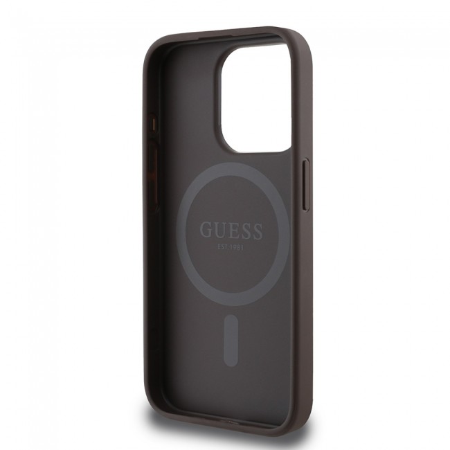 Apple iPhone 15 Pro Kılıf Guess Orjinal Lisanslı Magsafe Şarj Özellikli Small 4G Classic Kapak Apple iPhone 15 Pro Kılıf Guess Orjinal Lisanslı Magsafe Şarj Özellikli Small 4G Classic Kapak