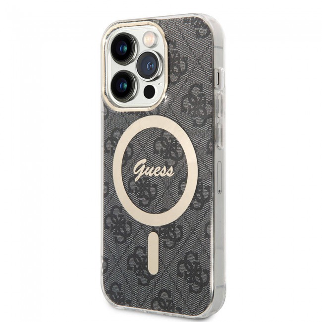 Apple iPhone 15 Pro Kılıf Guess Orjinal Lisanslı Magsafe Şarj Özellikli Yazı Logolu 4G Desenli Kapak Apple iPhone 15 Pro Kılıf Guess Orjinal Lisanslı Magsafe Şarj Özellikli Yazı Logolu 4G Desenli Kapak