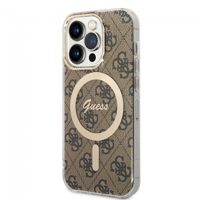 Apple iPhone 15 Pro Kılıf Guess Orjinal Lisanslı Magsafe Şarj Özellikli Yazı Logolu 4G Desenli Kapak Apple iPhone 15 Pro Kılıf Guess Orjinal Lisanslı Magsafe Şarj Özellikli Yazı Logolu 4G Desenli Kapak