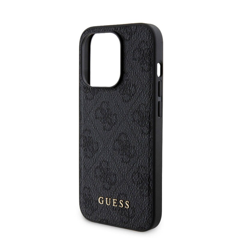 Bal-z Apple iPhone 15 Pro Kılıf Guess Orjinal Lisanslı M-safe Şarj Özellikli Yazı Logolu 4G Desenli Kapak + Powerbank 5000mAh 2in1 Set