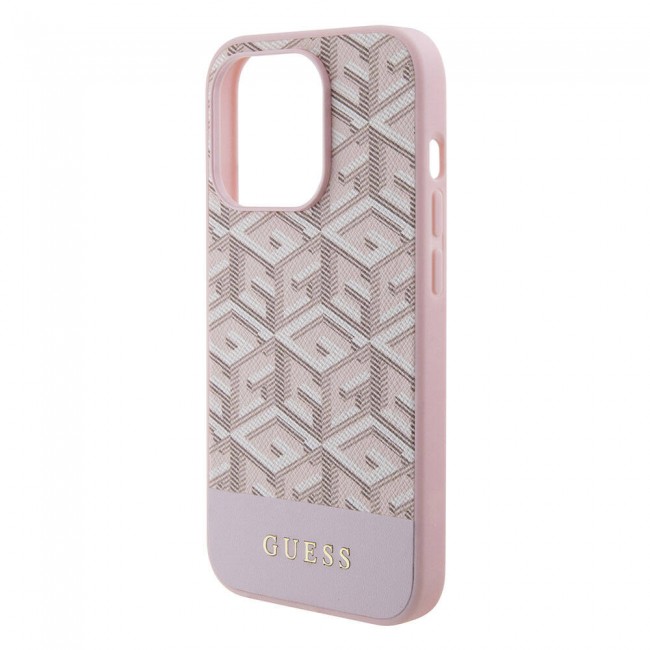 Apple iPhone 15 Pro Kılıf Guess Orjinal Lisanslı Magsafe Şarj Özellikli Yazı Logolu GCube Desenli Kapak Apple iPhone 15 Pro Kılıf Guess Orjinal Lisanslı Magsafe Şarj Özellikli Yazı Logolu GCube Desenli Kapak
