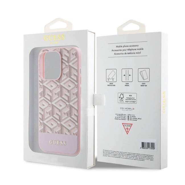 Apple iPhone 15 Pro Kılıf Guess Orjinal Lisanslı Magsafe Şarj Özellikli Yazı Logolu GCube Desenli Kapak Apple iPhone 15 Pro Kılıf Guess Orjinal Lisanslı Magsafe Şarj Özellikli Yazı Logolu GCube Desenli Kapak