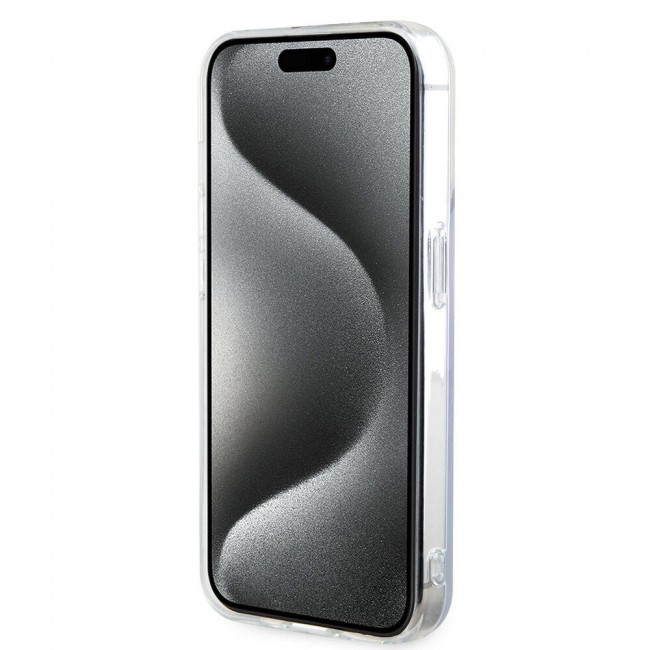 Apple iPhone 15 Pro Kılıf Guess Orjinal Lisanslı Magsafe Şarj Özellikli Yazı Logolu Iridescent Kapak Apple iPhone 15 Pro Kılıf Guess Orjinal Lisanslı Magsafe Şarj Özellikli Yazı Logolu Iridescent Kapak