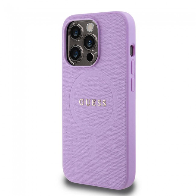 Apple iPhone 15 Pro Kılıf Guess Orjinal Lisanslı Magsafe Şarj Özellikli Yazı Logolu Saffiano Kapak Apple iPhone 15 Pro Kılıf Guess Orjinal Lisanslı Magsafe Şarj Özellikli Yazı Logolu Saffiano Kapak