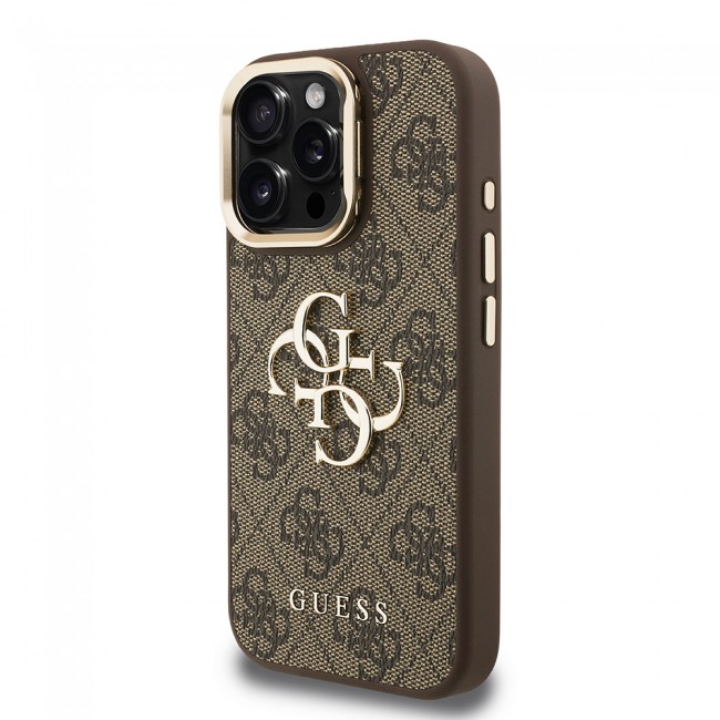 Apple iPhone 15 Pro Kılıf Guess Orjinal Lisanslı PU Deri 4G Desenli Metal Büyük 4G ve Yazı Logolu Kamera Standlı Kapak Apple iPhone 15 Pro Kılıf Guess Orjinal Lisanslı PU Deri 4G Desenli Metal Büyük 4G ve Yazı Logolu Kamera Standlı Kapak