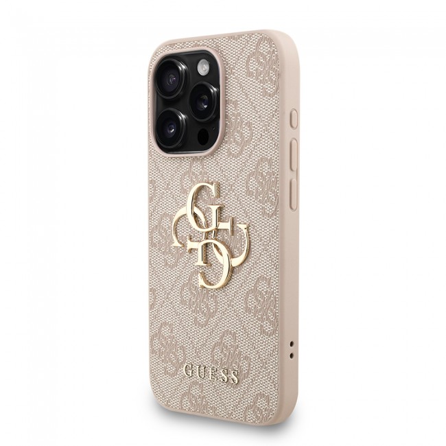 Apple iPhone 15 Pro Kılıf Guess Orjinal Lisanslı PU Deri Bilek Askı İpli Metal Büyük 4G ve Yazı Logolu Kapak