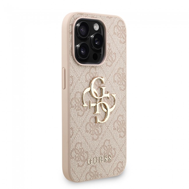 Apple iPhone 15 Pro Kılıf Guess Orjinal Lisanslı PU Deri Bilek Askı İpli Metal Büyük 4G ve Yazı Logolu Kapak