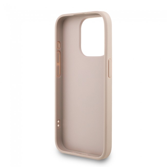 Apple iPhone 15 Pro Kılıf Guess Orjinal Lisanslı PU Deri Bilek Askı İpli Metal Büyük 4G ve Yazı Logolu Kapak