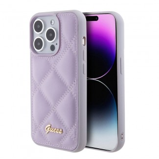 Apple iPhone 15 Pro Kılıf Guess Orjinal Lisanslı PU Deri Metal Yazı Logolu Kapitone Kapak Apple iPhone 15 Pro Kılıf Guess Orjinal Lisanslı PU Deri Metal Yazı Logolu Kapitone Kapak