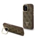 Apple iPhone 15 Pro Kılıf Guess Orjinal Lisanslı PU Deri Taşlı Üçgen Logo 4G Desenli Kamera Standlı Kapak Apple iPhone 15 Pro Kılıf Guess Orjinal Lisanslı PU Deri Taşlı Üçgen Logo 4G Desenli Kamera Standlı Kapak