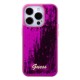 Apple iPhone 15 Pro Kılıf Guess Orjinal Lisanslı Pullu Arka Yüzey Metal Yazı Logolu Sequin Script Kapak
