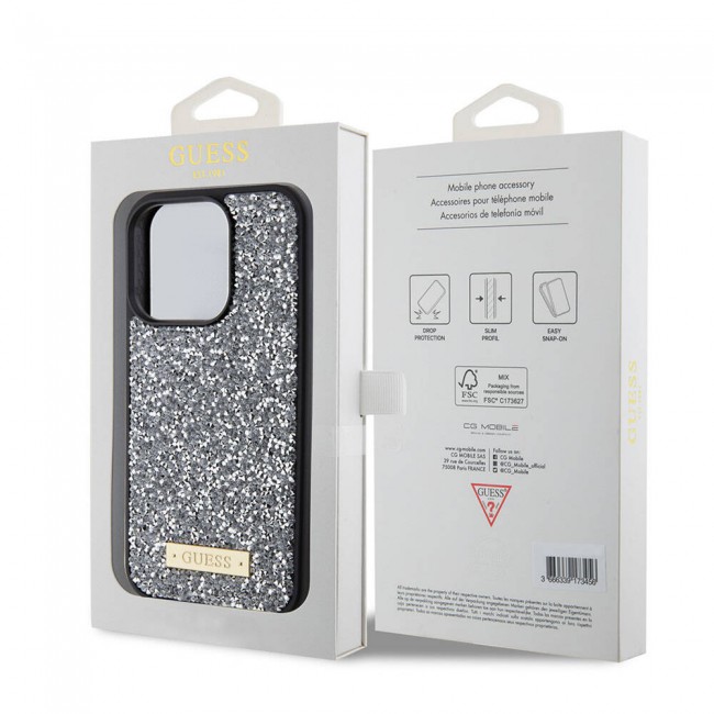 Apple iPhone 15 Pro Kılıf Guess Orjinal Lisanslı Taşlı Arka Yüzey Metal Yazı Logolu Kapak Apple iPhone 15 Pro Kılıf Guess Orjinal Lisanslı Taşlı Arka Yüzey Metal Yazı Logolu Kapak