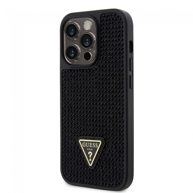 Apple iPhone 15 Pro Kılıf Guess Orjinal Lisanslı Taşlı Arka Yüzey Üçgen Logolu Kapak Apple iPhone 15 Pro Kılıf Guess Orjinal Lisanslı Taşlı Arka Yüzey Üçgen Logolu Kapak
