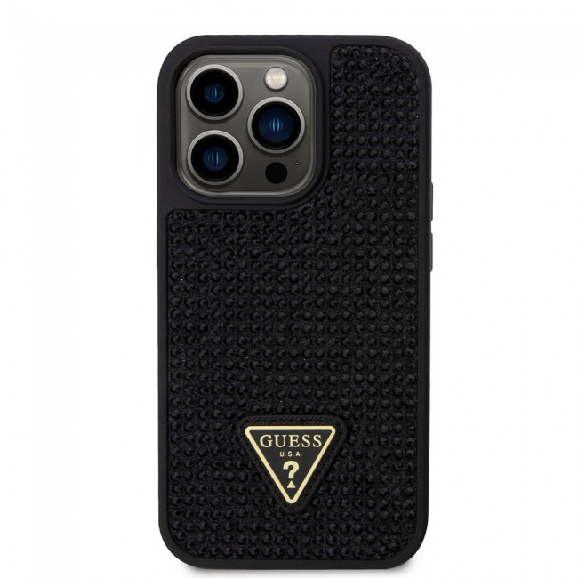 Apple iPhone 15 Pro Kılıf Guess Orjinal Lisanslı Taşlı Arka Yüzey Üçgen Logolu Kapak Apple iPhone 15 Pro Kılıf Guess Orjinal Lisanslı Taşlı Arka Yüzey Üçgen Logolu Kapak