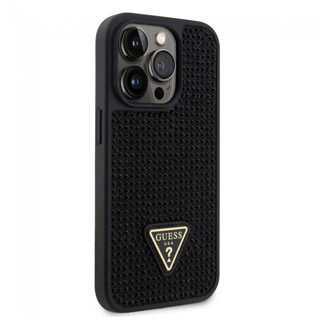 Apple iPhone 15 Pro Kılıf Guess Orjinal Lisanslı Taşlı Arka Yüzey Üçgen Logolu Kapak Apple iPhone 15 Pro Kılıf Guess Orjinal Lisanslı Taşlı Arka Yüzey Üçgen Logolu Kapak